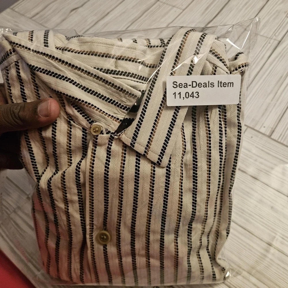 Banana Republic‎ Shirt Mens 2XL Striped Short Sleeve Button Up Standard Fit